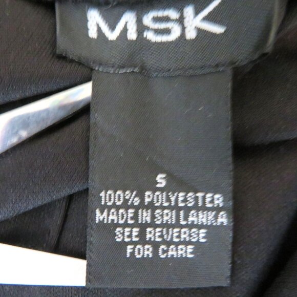 Vintage 80s MSK Black Wide Leg Pants Womens Sheer Overlay Palazzo Evening Party - Picture 8 of 10